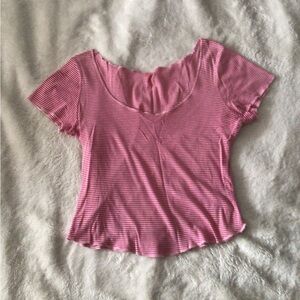 Old Navy Pink & White Striped Top